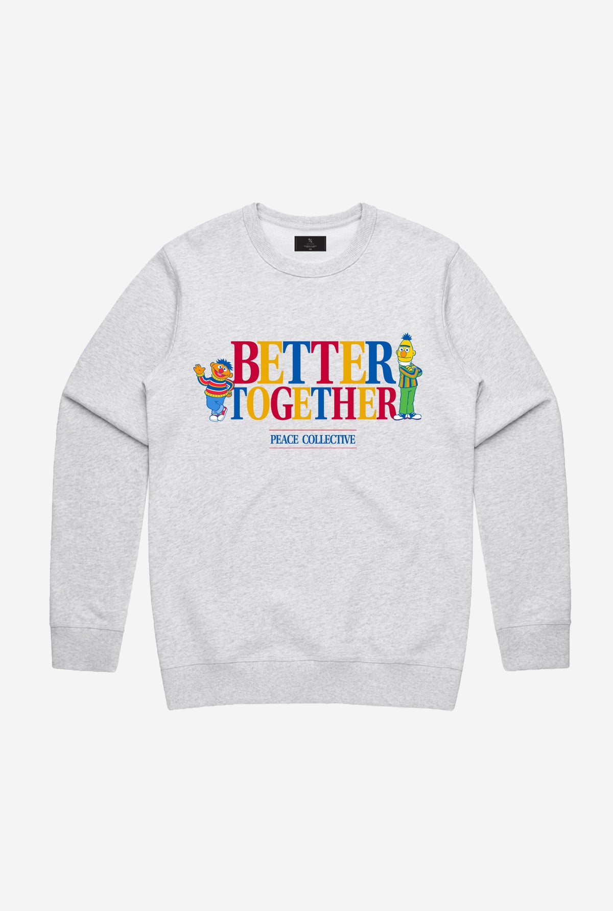 Bert and Ernie Better Together Vintage Crewneck - Ash