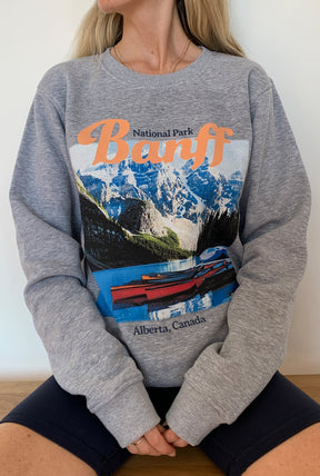 Banff Post Card Crewneck - Grey