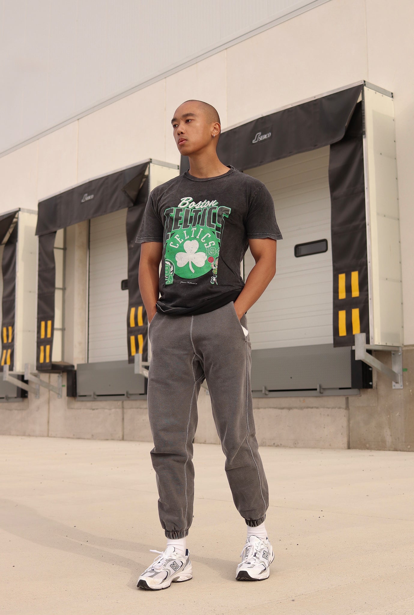 Boston Celtics Stonewash T-Shirt - Black