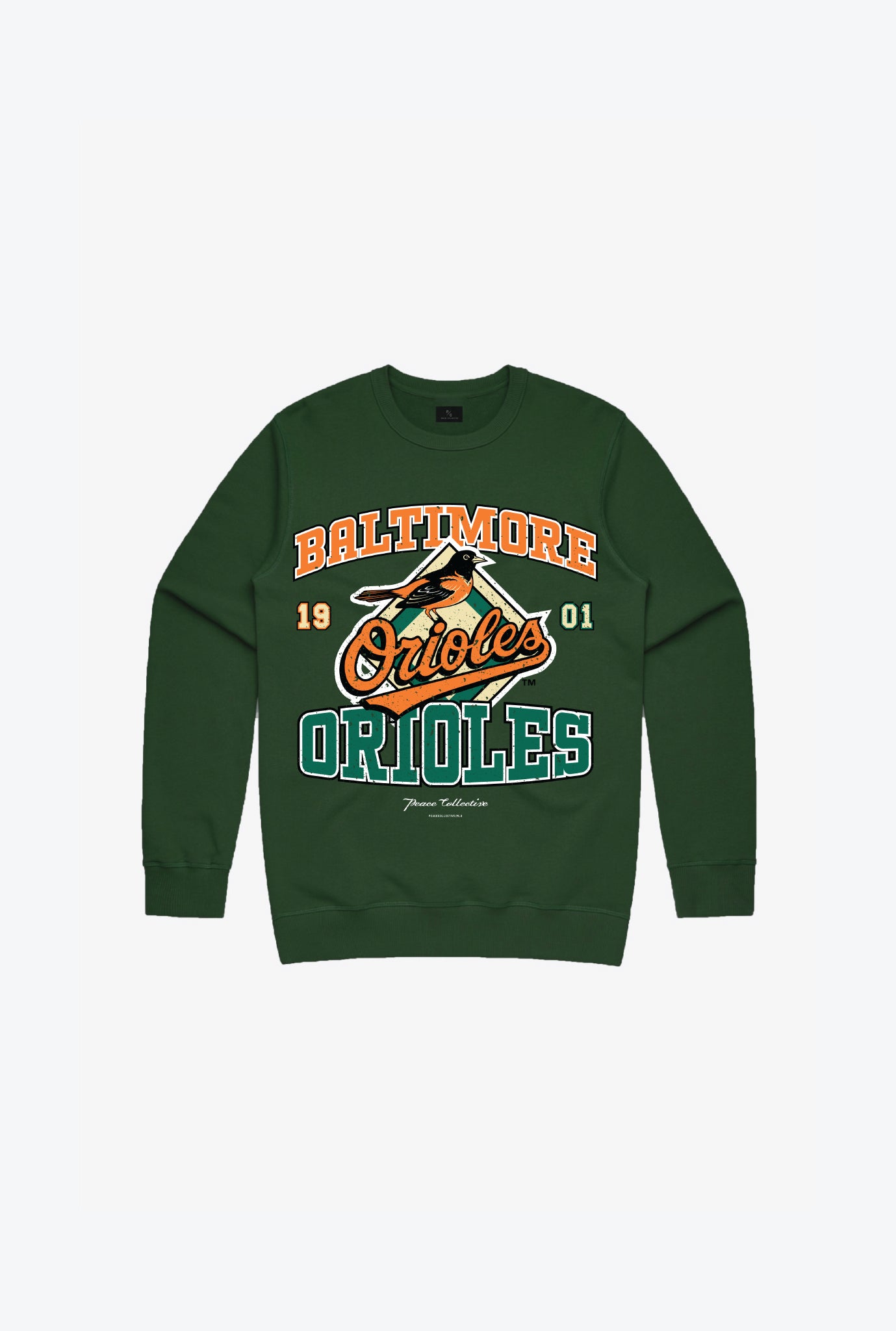 Baltimore Orioles Vintage Kids Crewneck - Forest Green