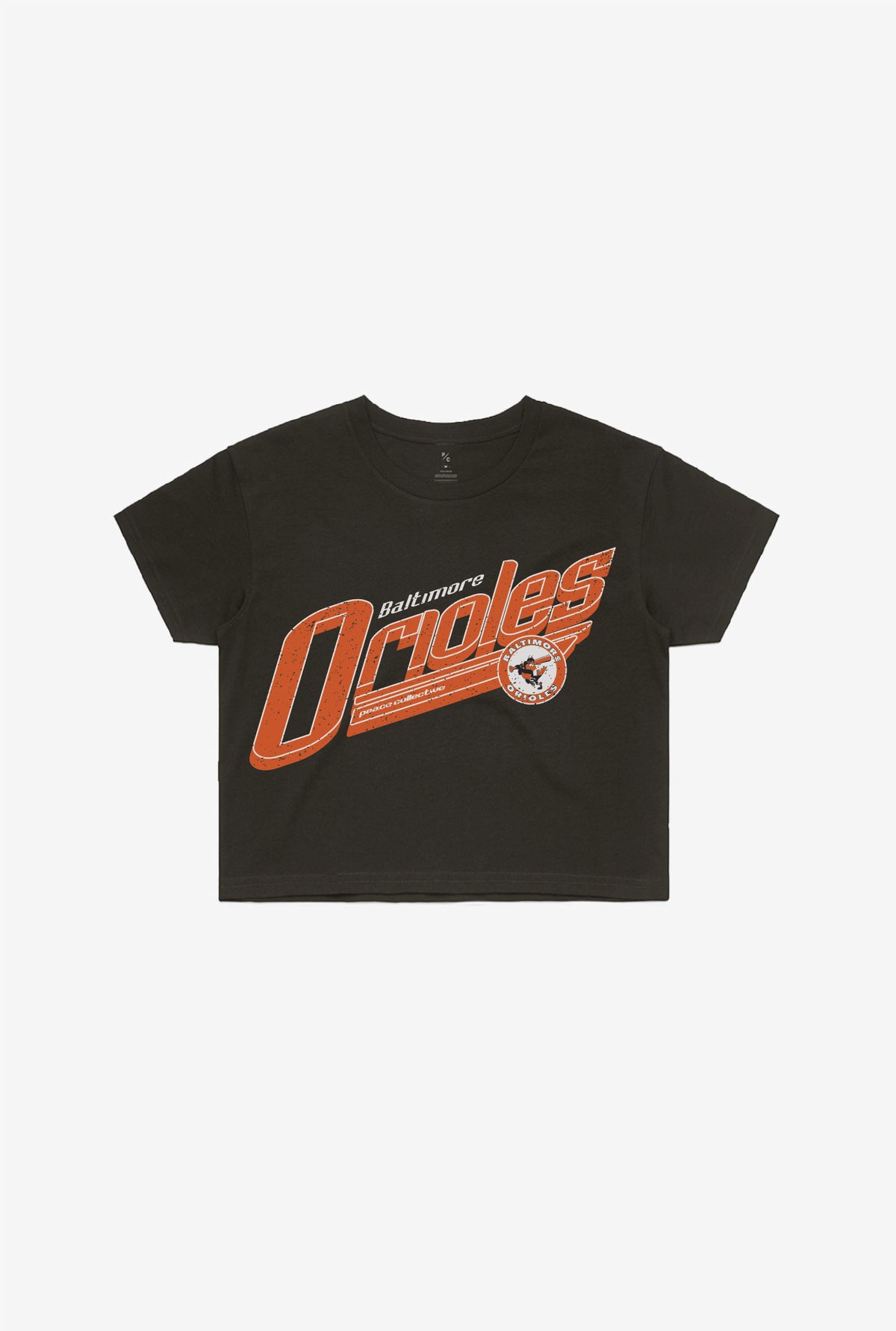 Baltimore Orioles Vintage Cropped T-Shirt - Black