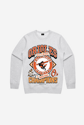 Baltimore Orioles Vintage Cooperstown Collection Crewneck - Ash