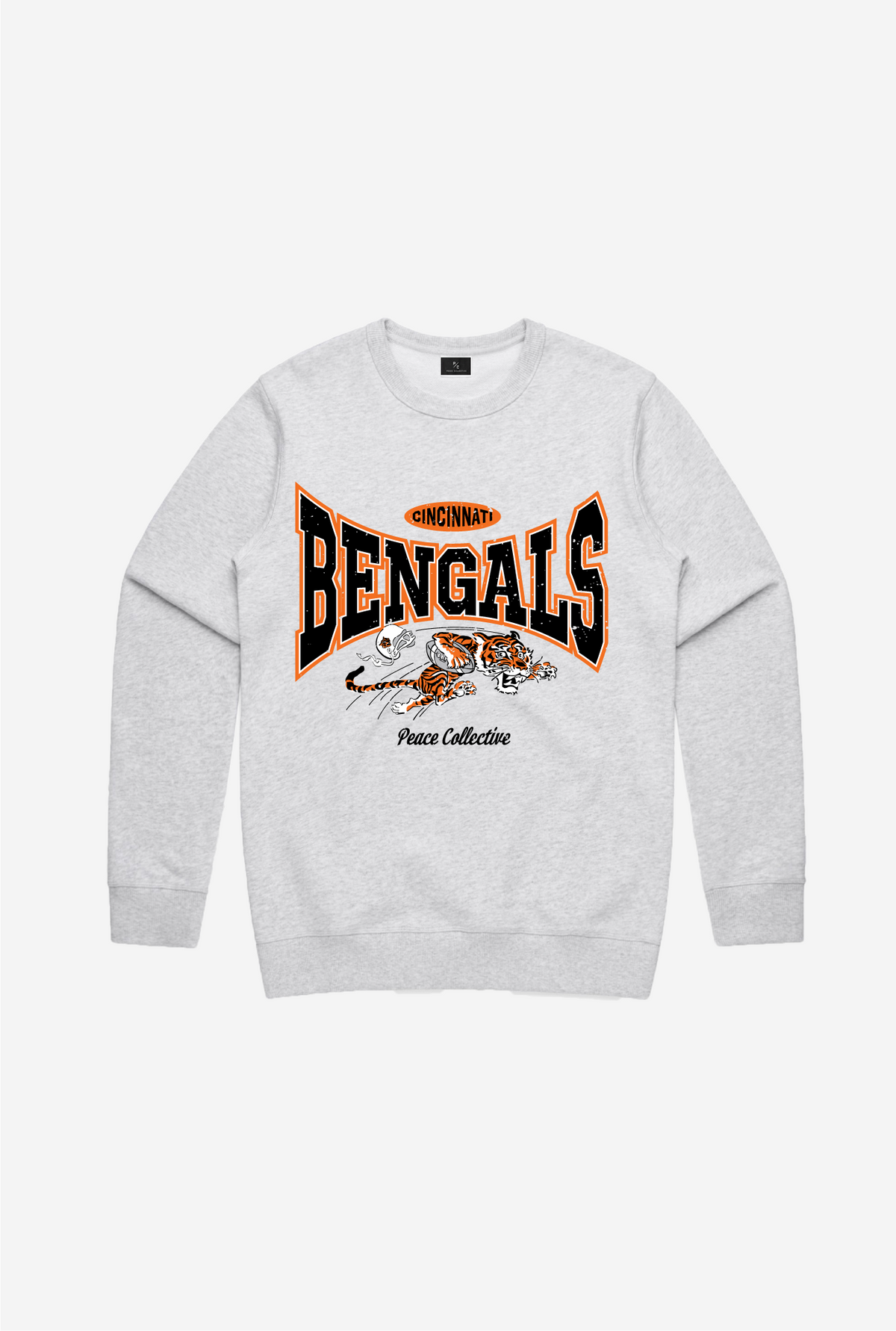 Cincinnati Bengals Washed Graphic Crewneck - Ash