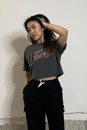 Cincinnati Bengals Garment Dyed Cropped T-Shirt - Black