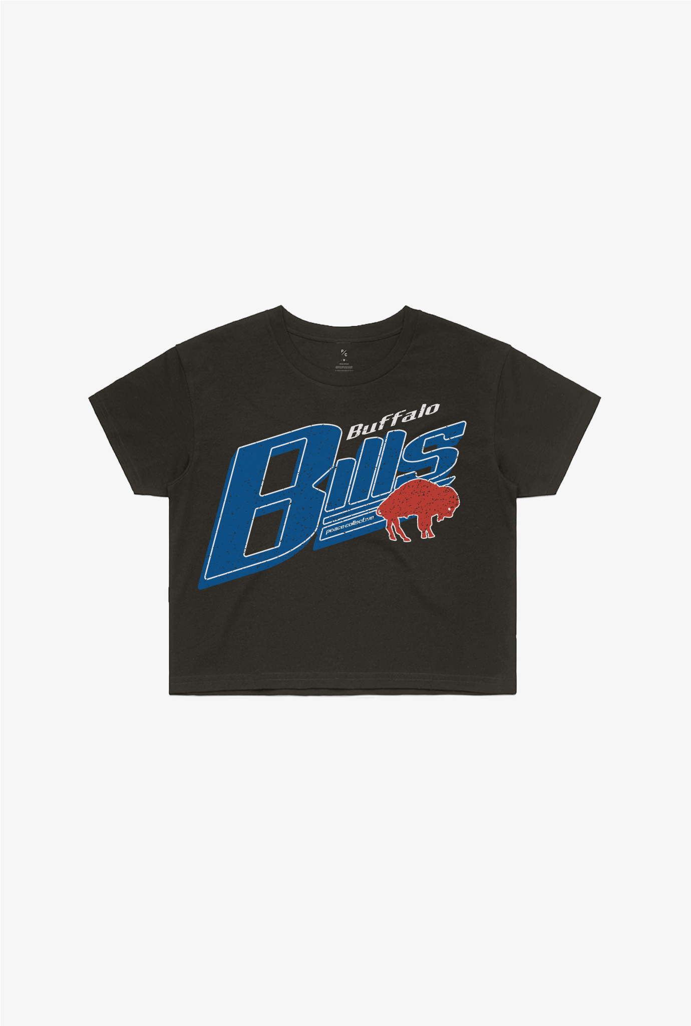 Buffalo Bills Garment Dyed Cropped T-Shirt - Black