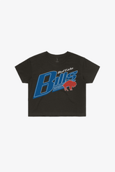 Buffalo Bills Garment Dyed Cropped T-Shirt - Black