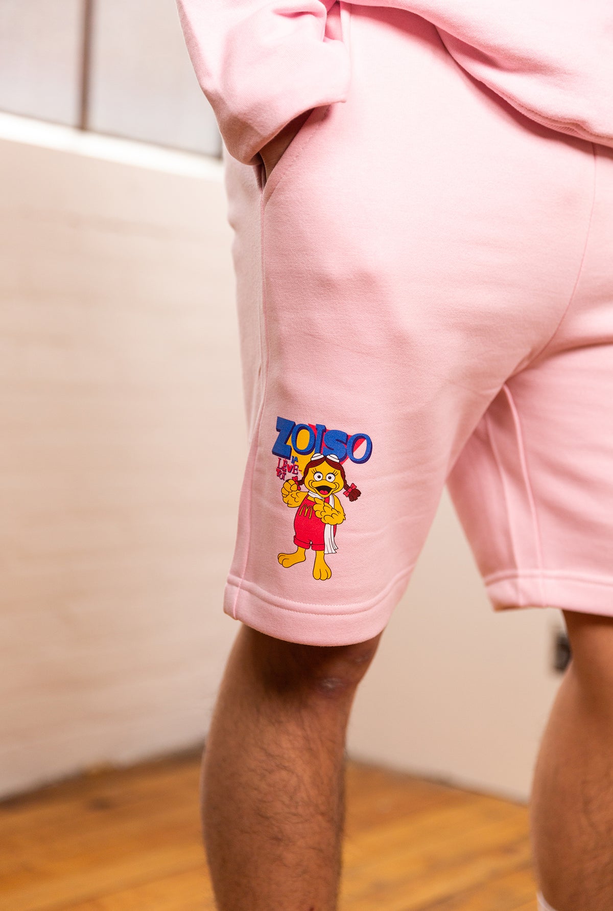 Vintage Zoiso Fleece Shorts - Pink