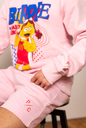Vintage Birdie the Early Bird Fleece Shorts - Pink