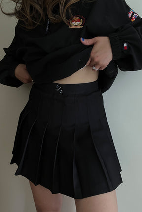 P/C Logo Tennis Skirt - Black