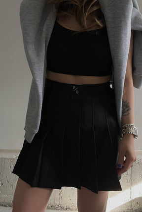 P/C Logo Tennis Skirt - Black