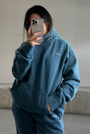 Peace Heavyweight Hoodie - Pebble Blue