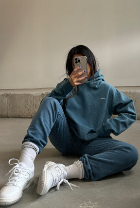 Peace Heavyweight Hoodie - Pebble Blue