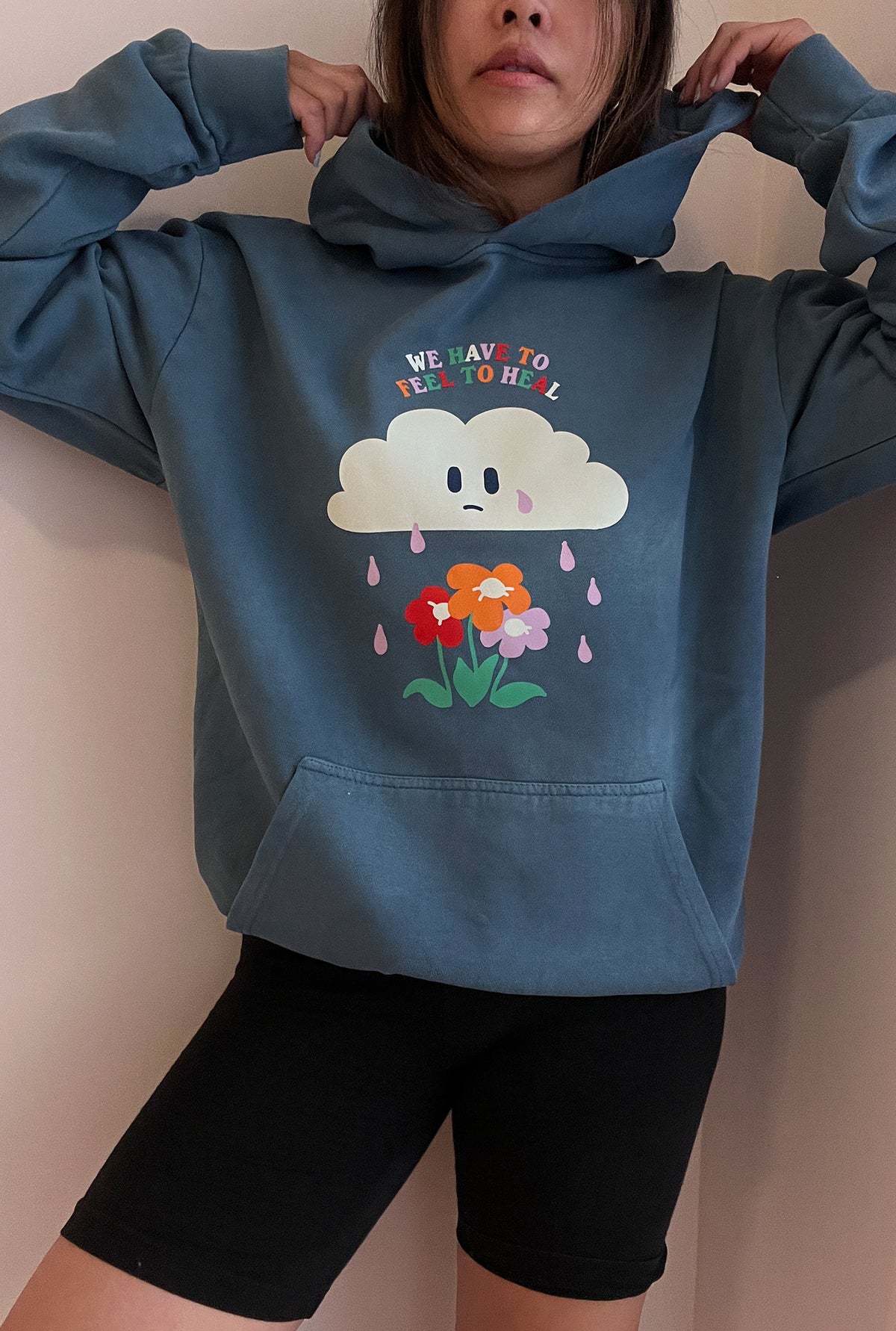 Feel to Heal Hoodie - Pebble Blue