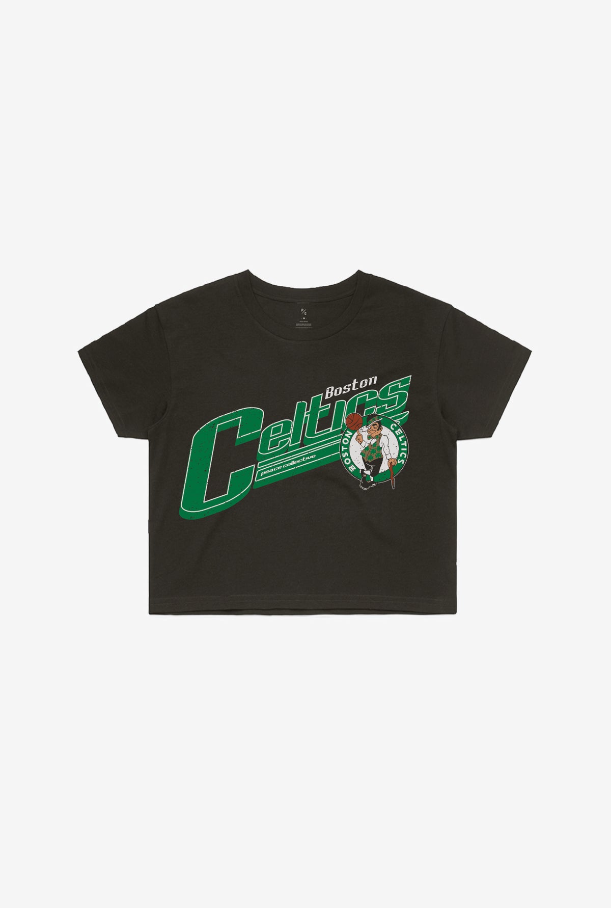 Boston Celtics Pigment Dye Cropped T-Shirt - Black