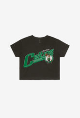 Boston Celtics Pigment Dye Cropped T-Shirt - Black