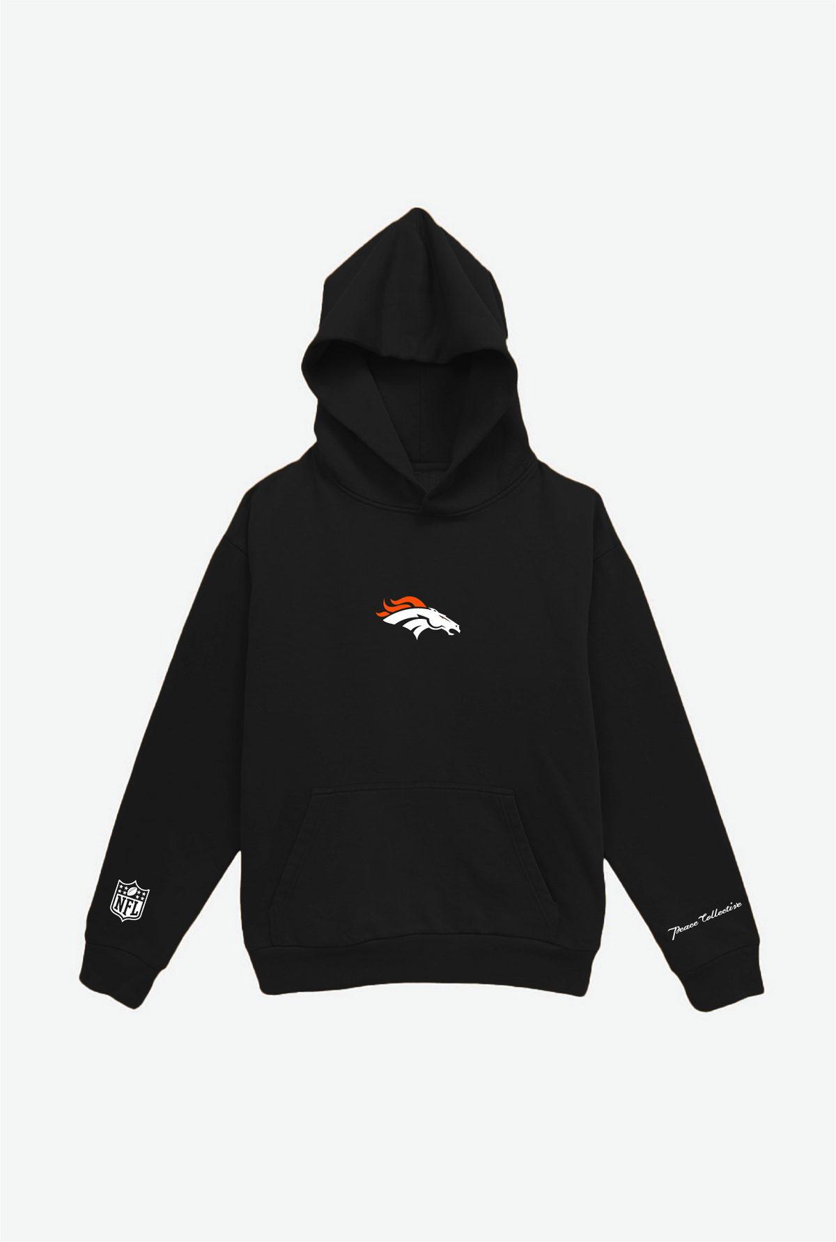 Denver Broncos Logo Heavyweight Hoodie - Black