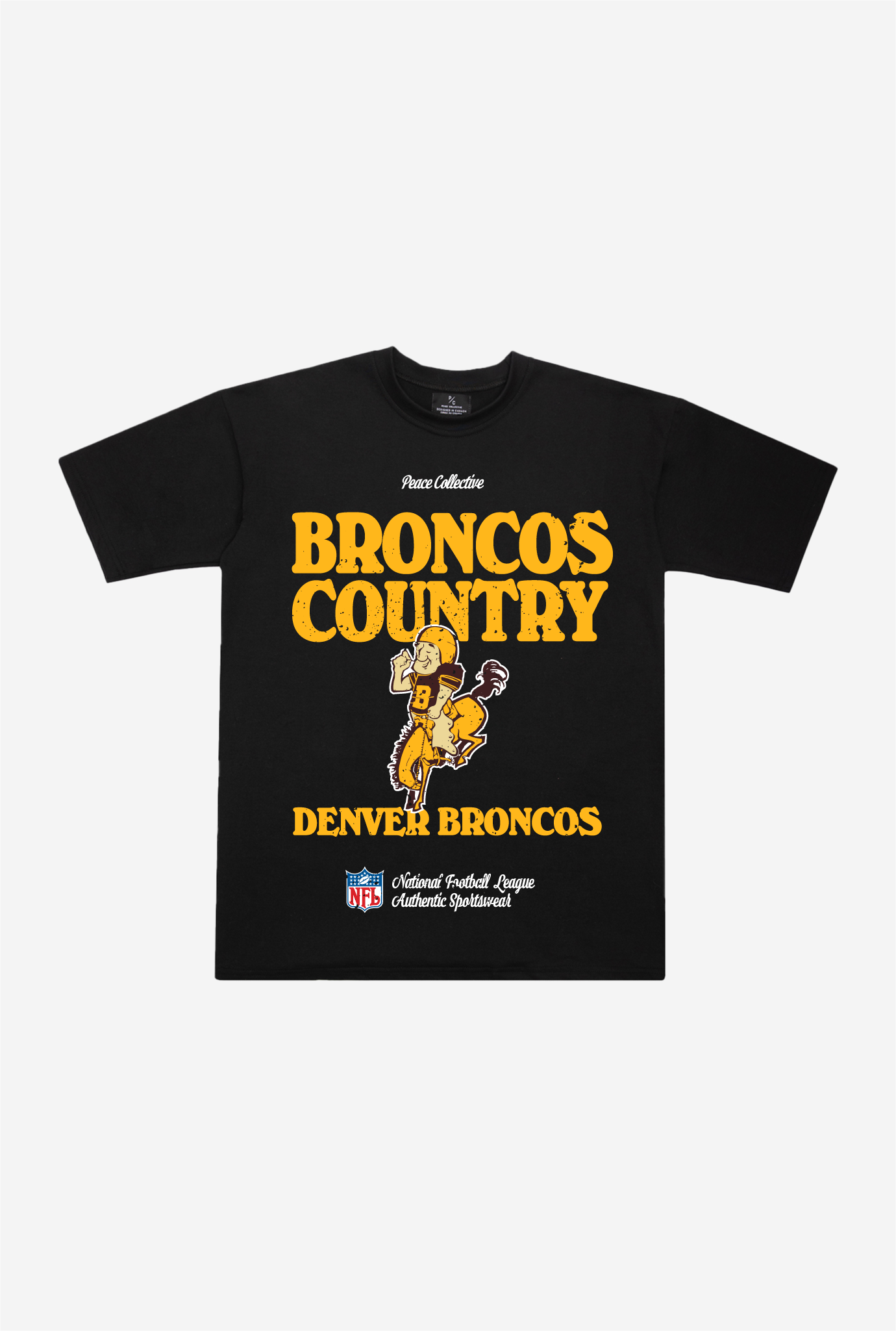 Denver Broncos Vintage Ad Heavyweight T-Shirt - Black