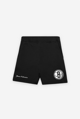 Brooklyn Nets Washed Fleece Shorts - Black