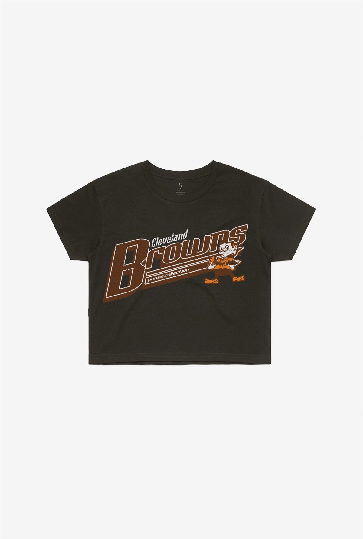 Cleveland Browns Vintage Cropped T-Shirt - Black