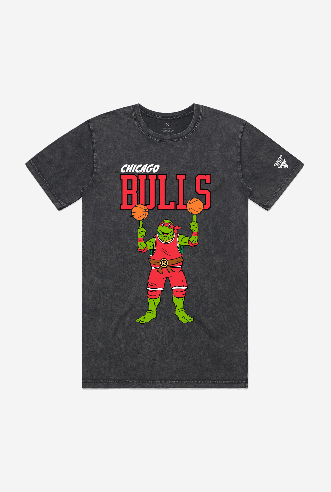 P/C x TMNT Chicago Bulls Stonewash T-Shirt - Black