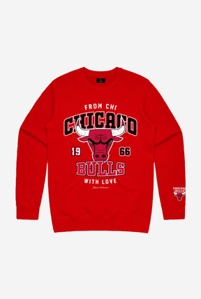 Chicago Bulls Washed Crewneck - Red