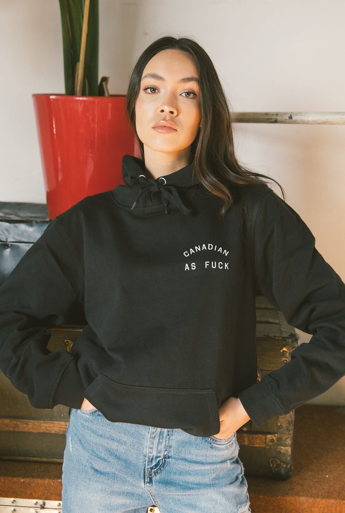 Canadian as Fuck Hoodie - Black