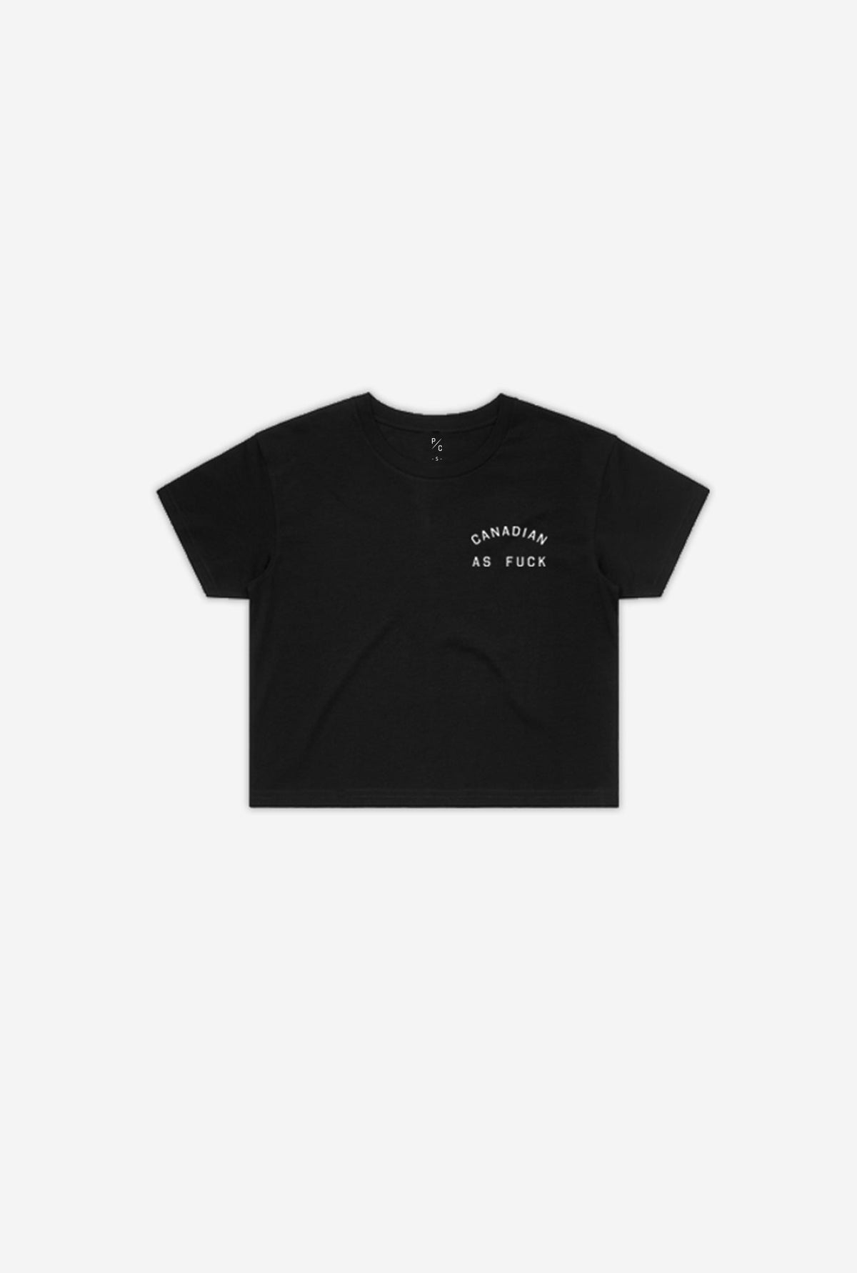 Canadian as Fuck Kurzes T-Shirt - Schwarz