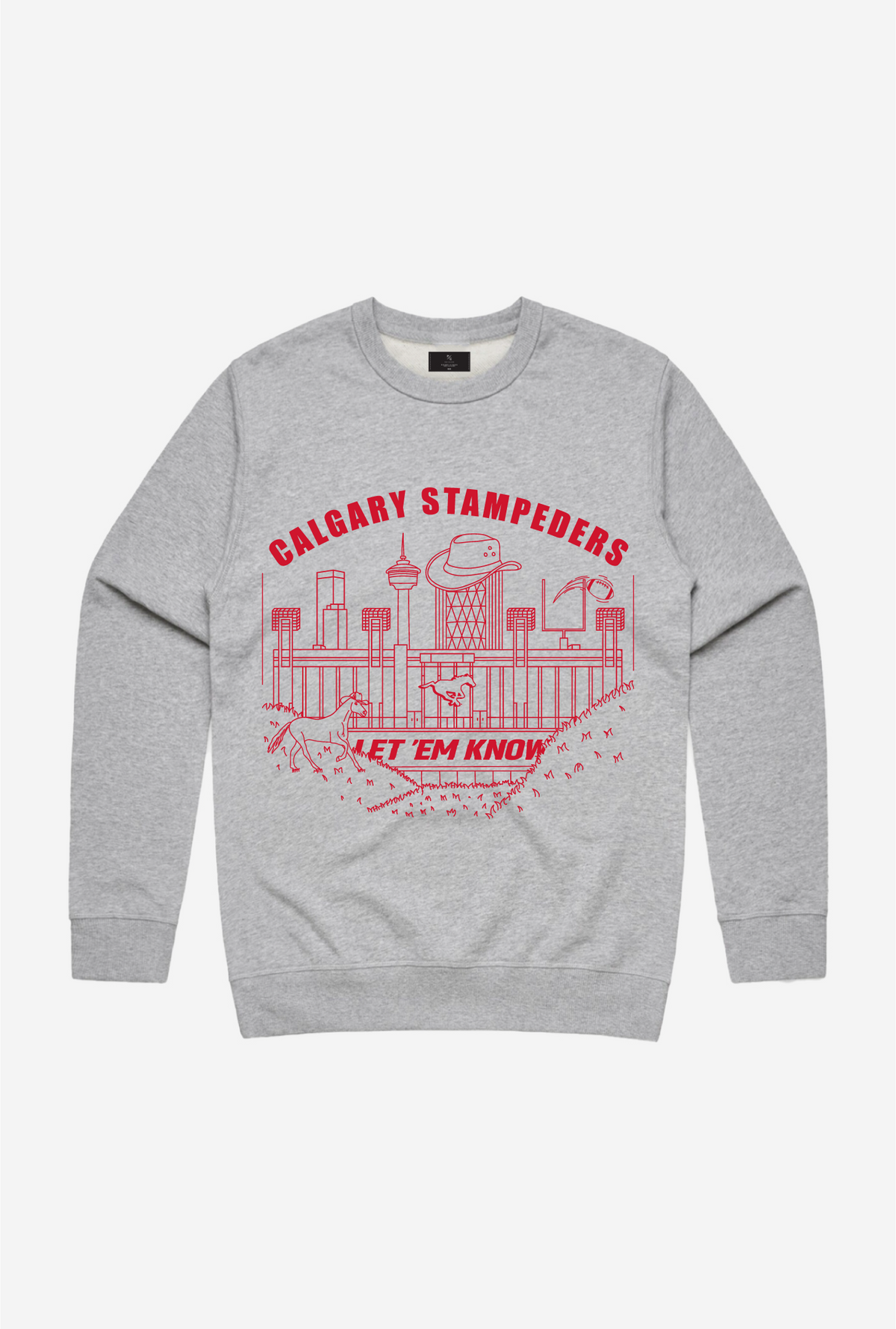 Calgary Stampeders Let 'em Know Crewneck - Ash