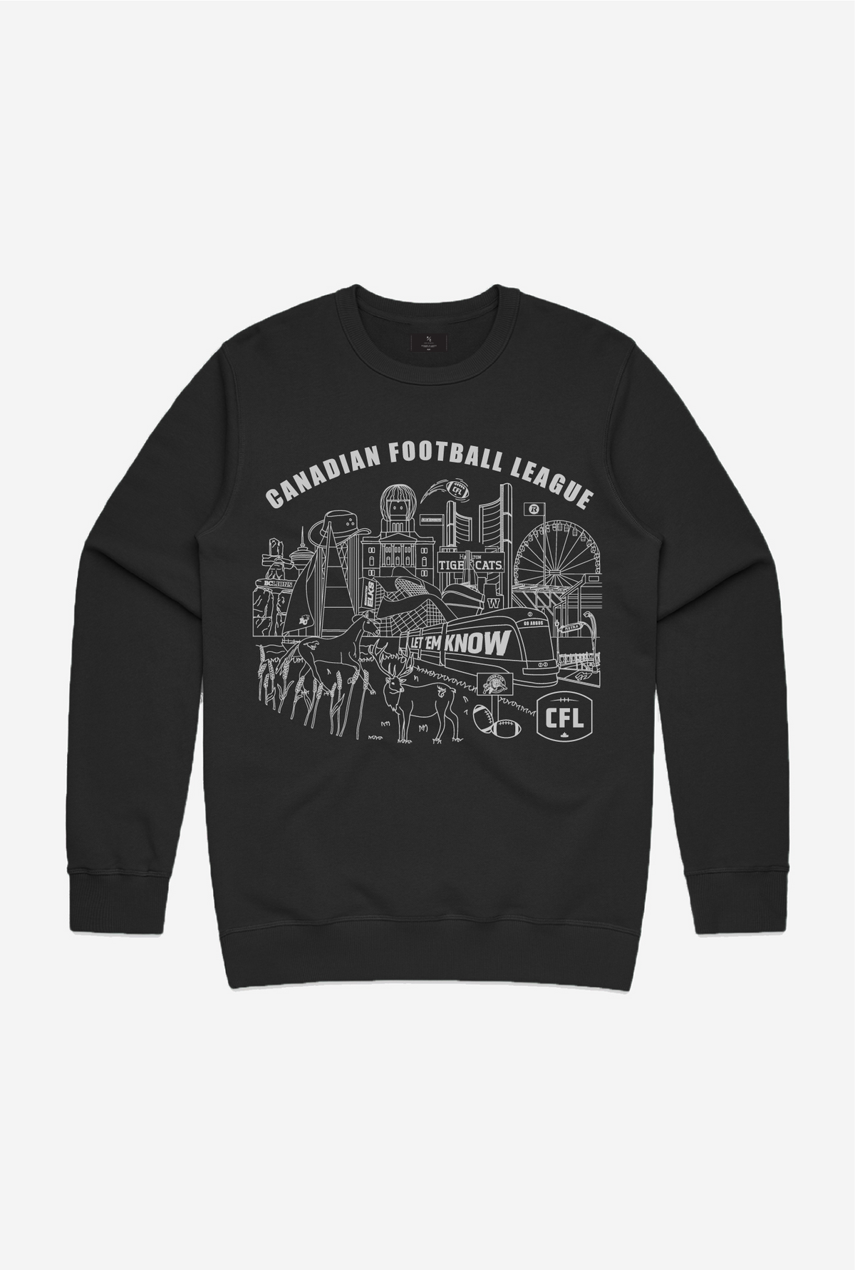 CFL Let 'em Know Crewneck - Black