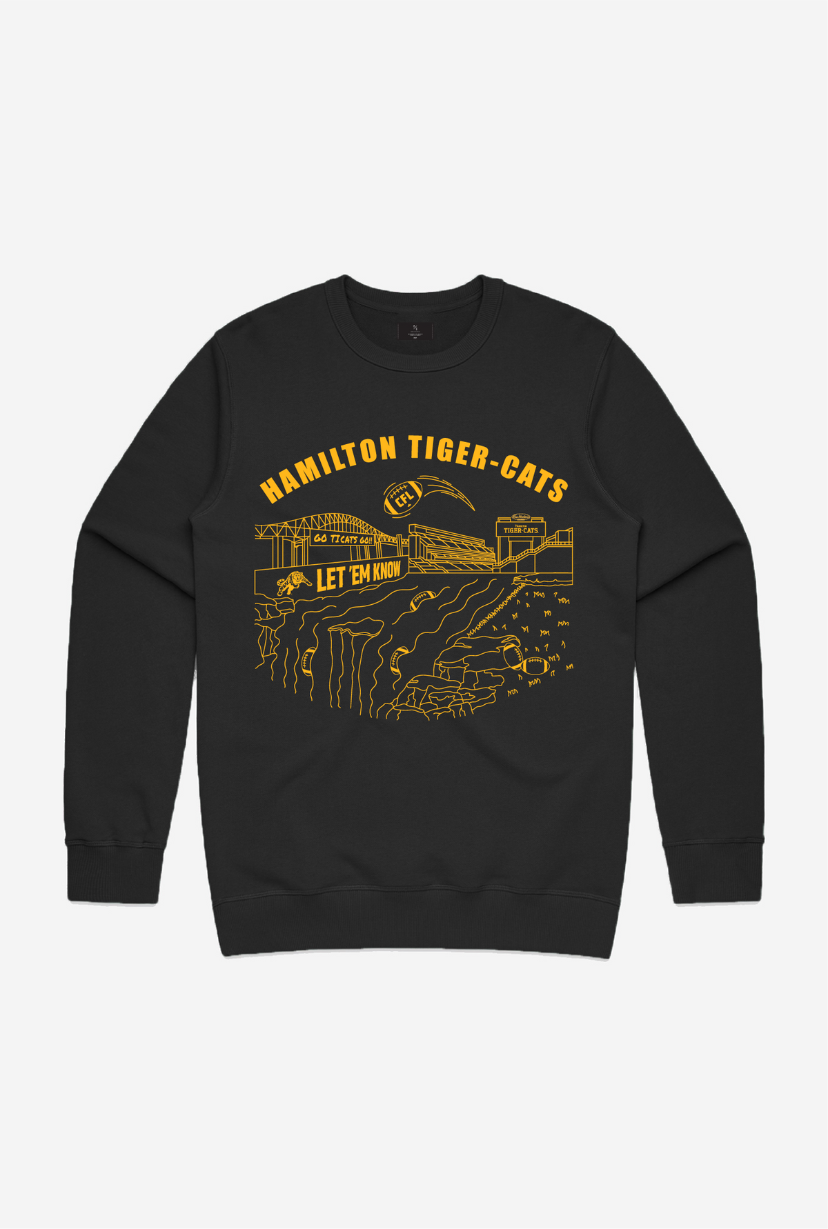 Hamilton Tiger-Cat Let 'em Know Crewneck - Black