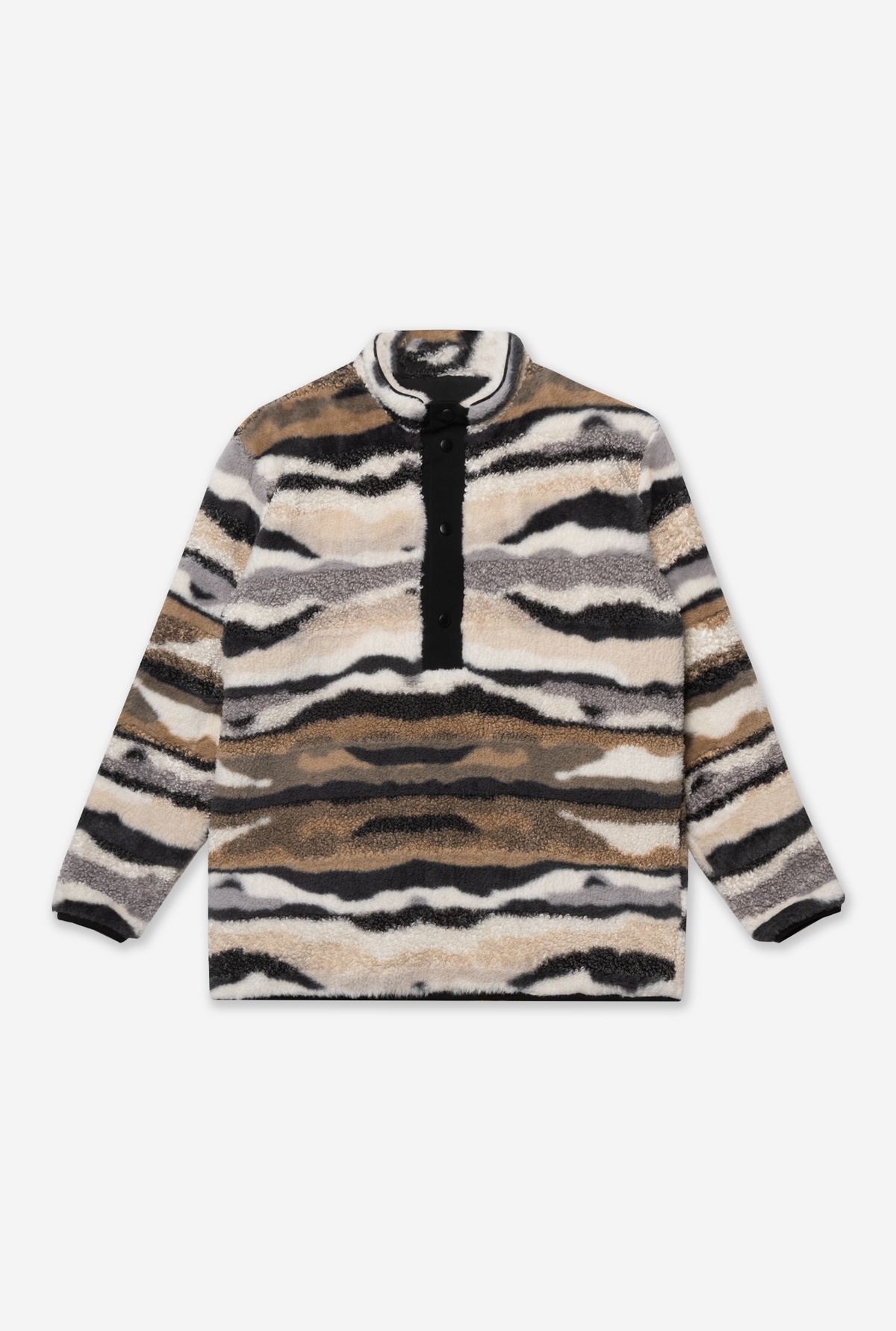 Home is Canada Polar Fleece 1/4 Button Up - Tiger Camo