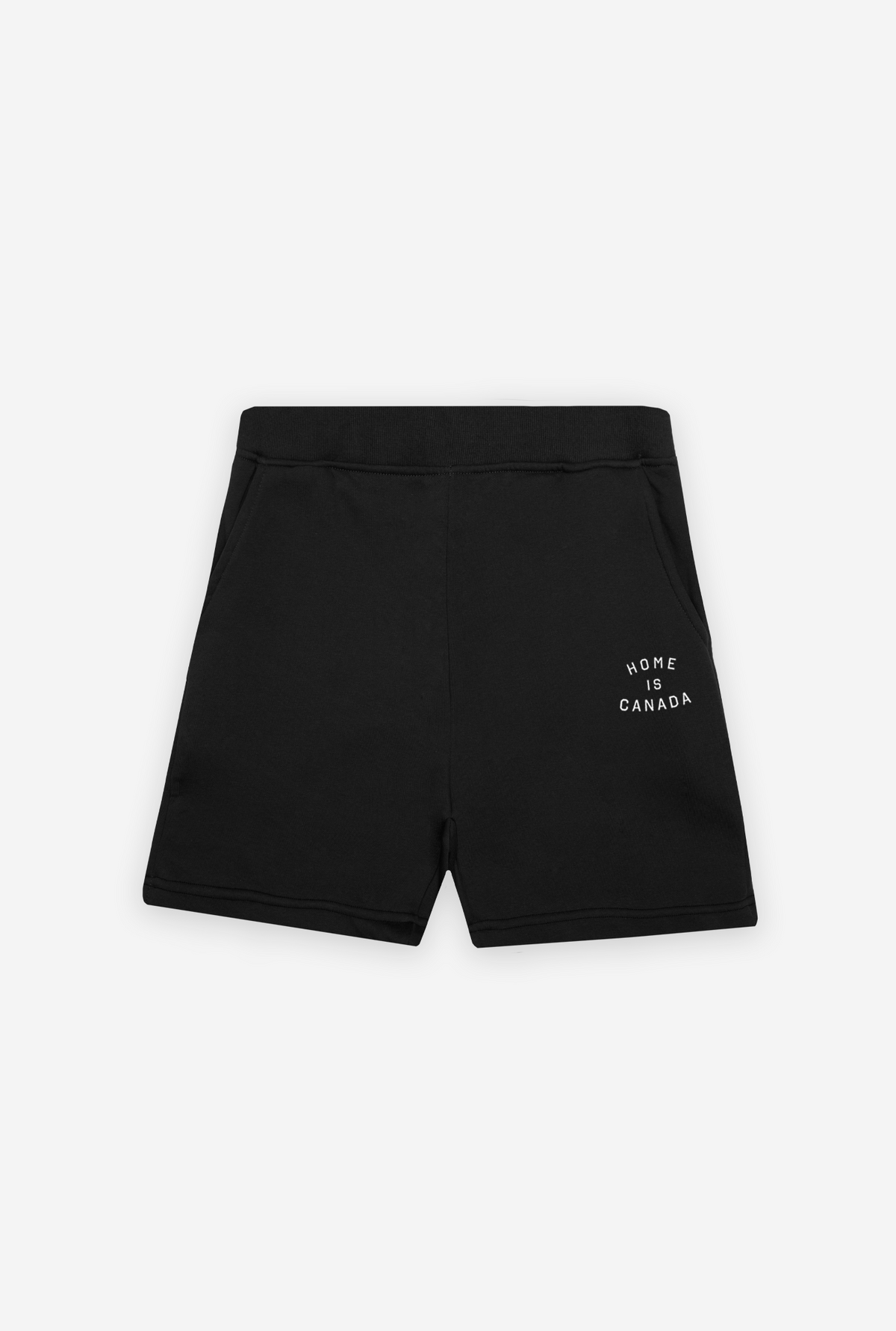 Home is Canada Crescent Fleece Shorts - Black