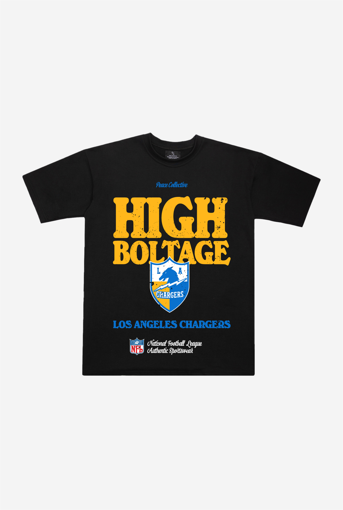 Los Angeles Chargers Vintage Ad Heavyweight T-Shirt - Black