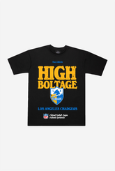 Los Angeles Chargers Vintage Ad Heavyweight T-Shirt - Black