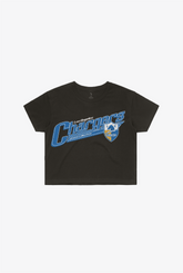 Los Angeles Chargers Garment Dyed Cropped T-Shirt - Black