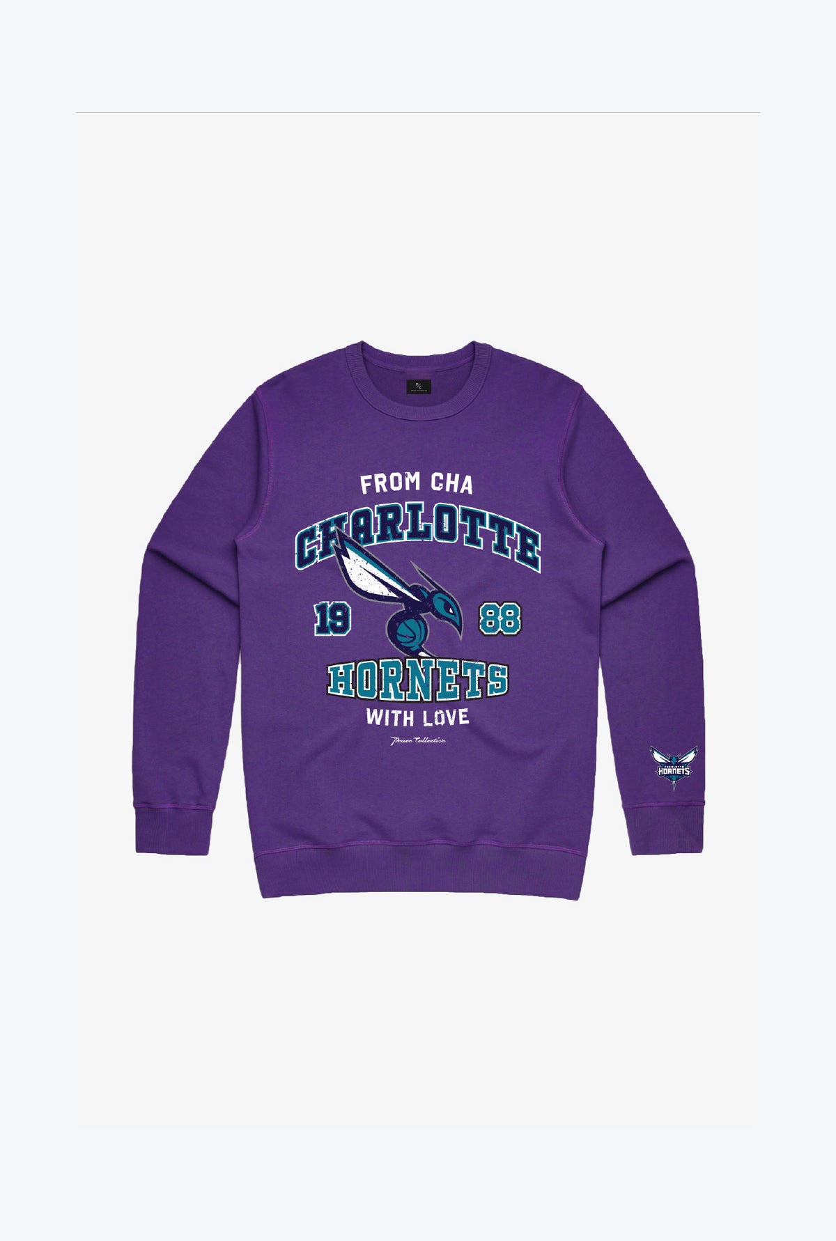 Charlotte Hornets Washed Kids Crewneck - Purple