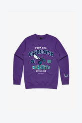 Charlotte Hornets Washed Kids Crewneck - Purple