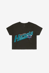 Charlotte Hornets Pigment Dye Cropped T-Shirt - Black