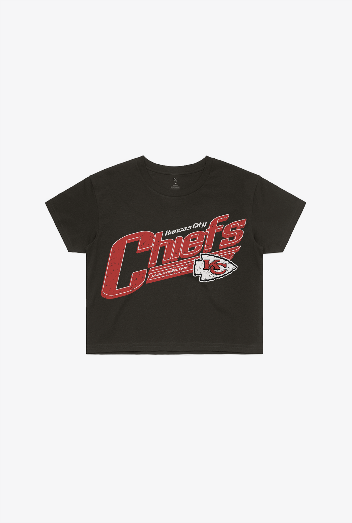 Kansas City Chiefs Garment Dyed Cropped T-Shirt - Black