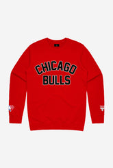NBA 75th Chicago Bulls Collegiate Crewneck - Red