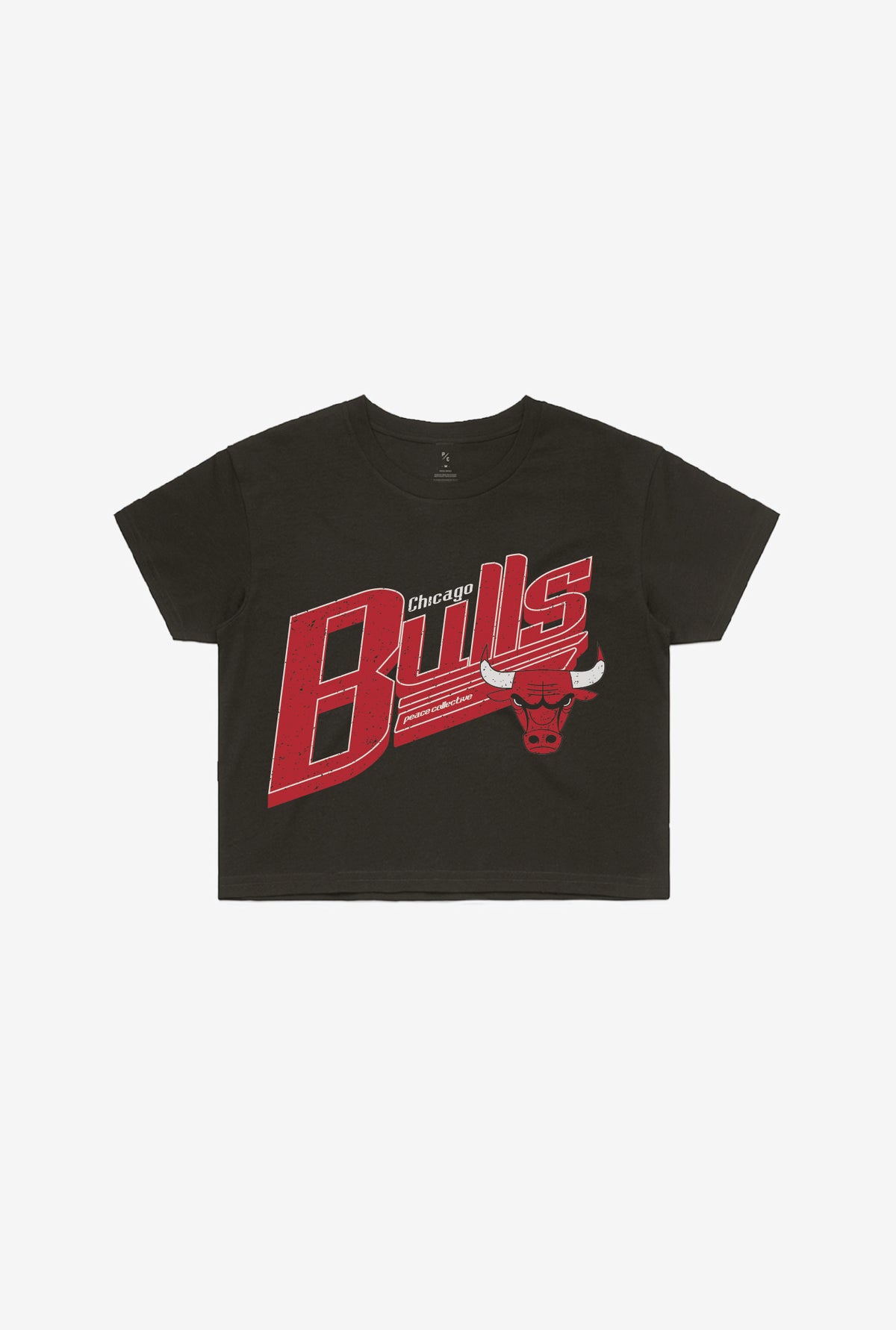 Chicago Bulls Pigment Dye Cropped T-Shirt - Black