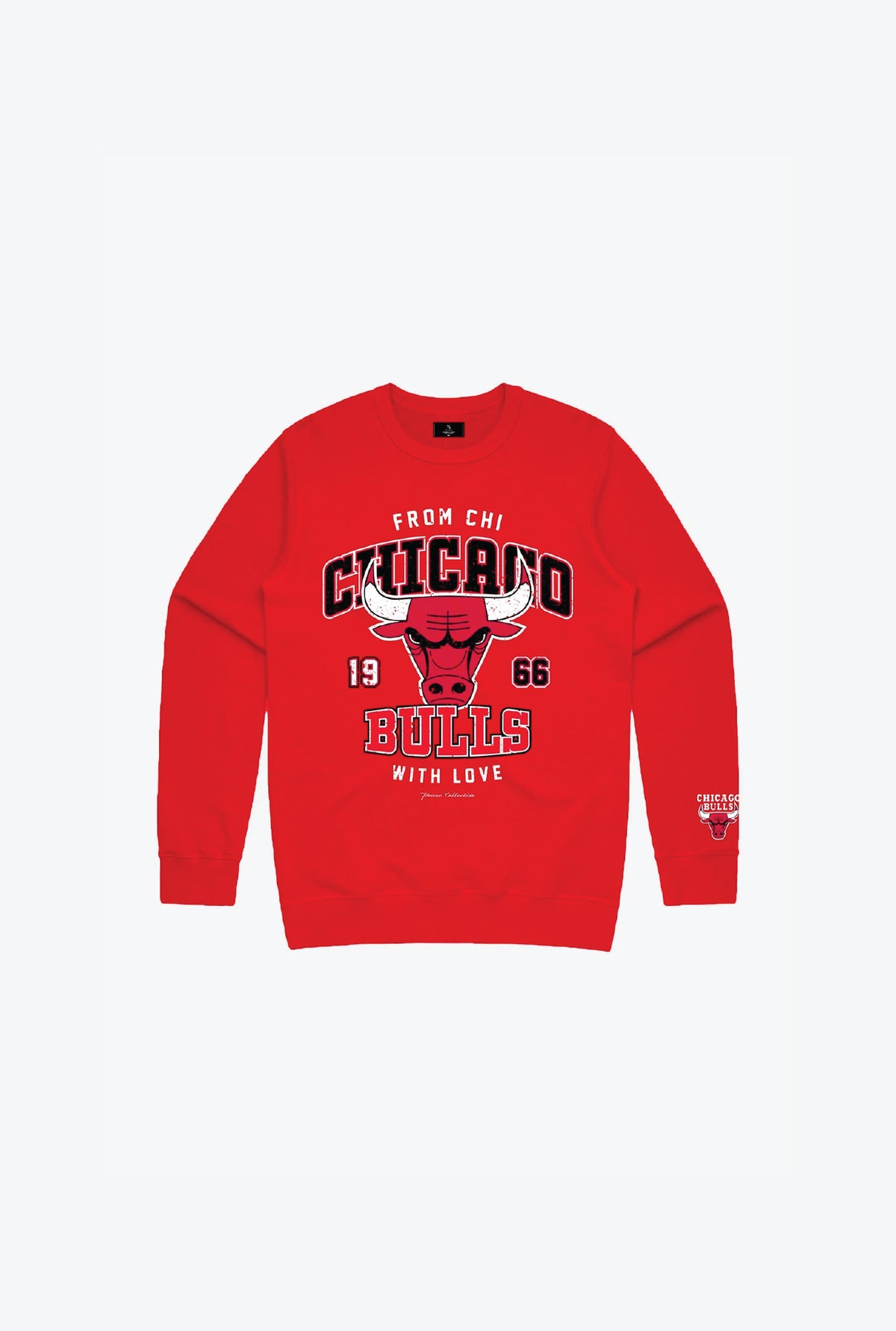 Chicago Bulls Washed Kids Crewneck - Red