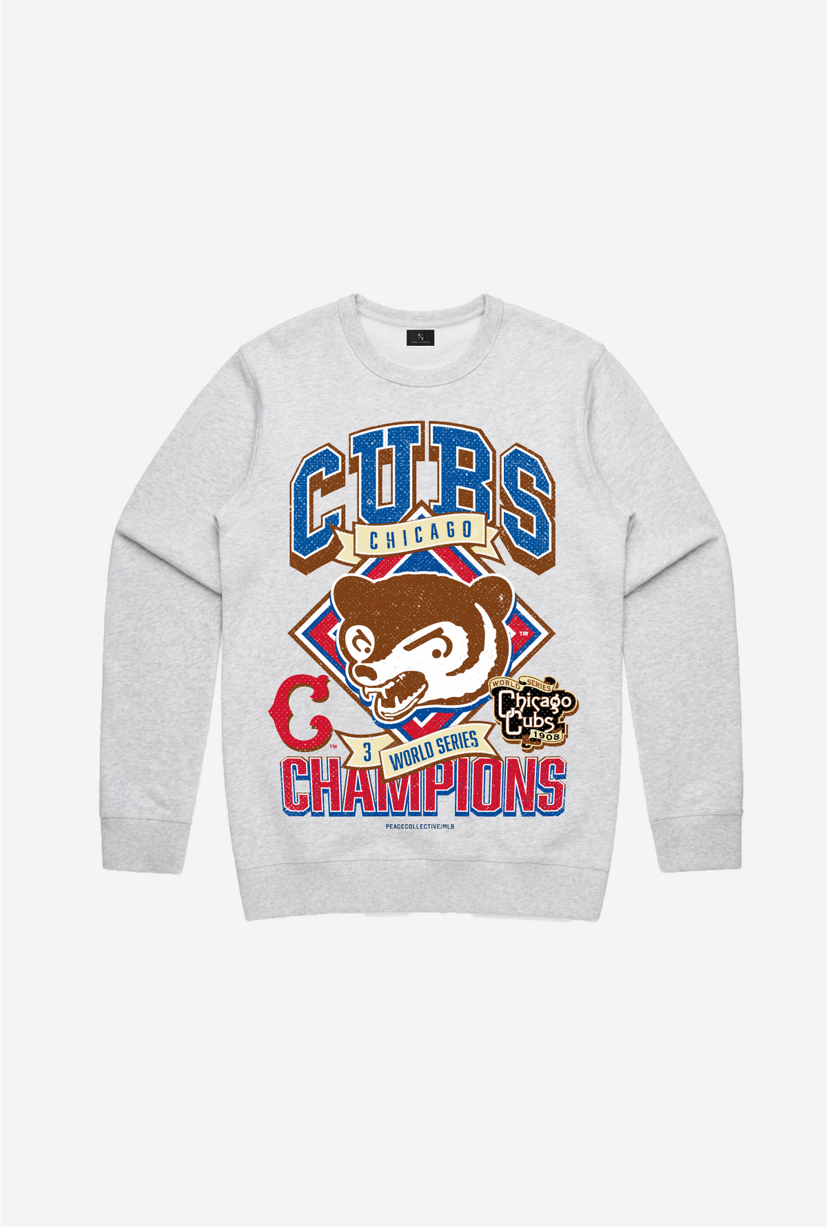 Chicago Cubs Vintage Cooperstown Collection Crewneck - Ash