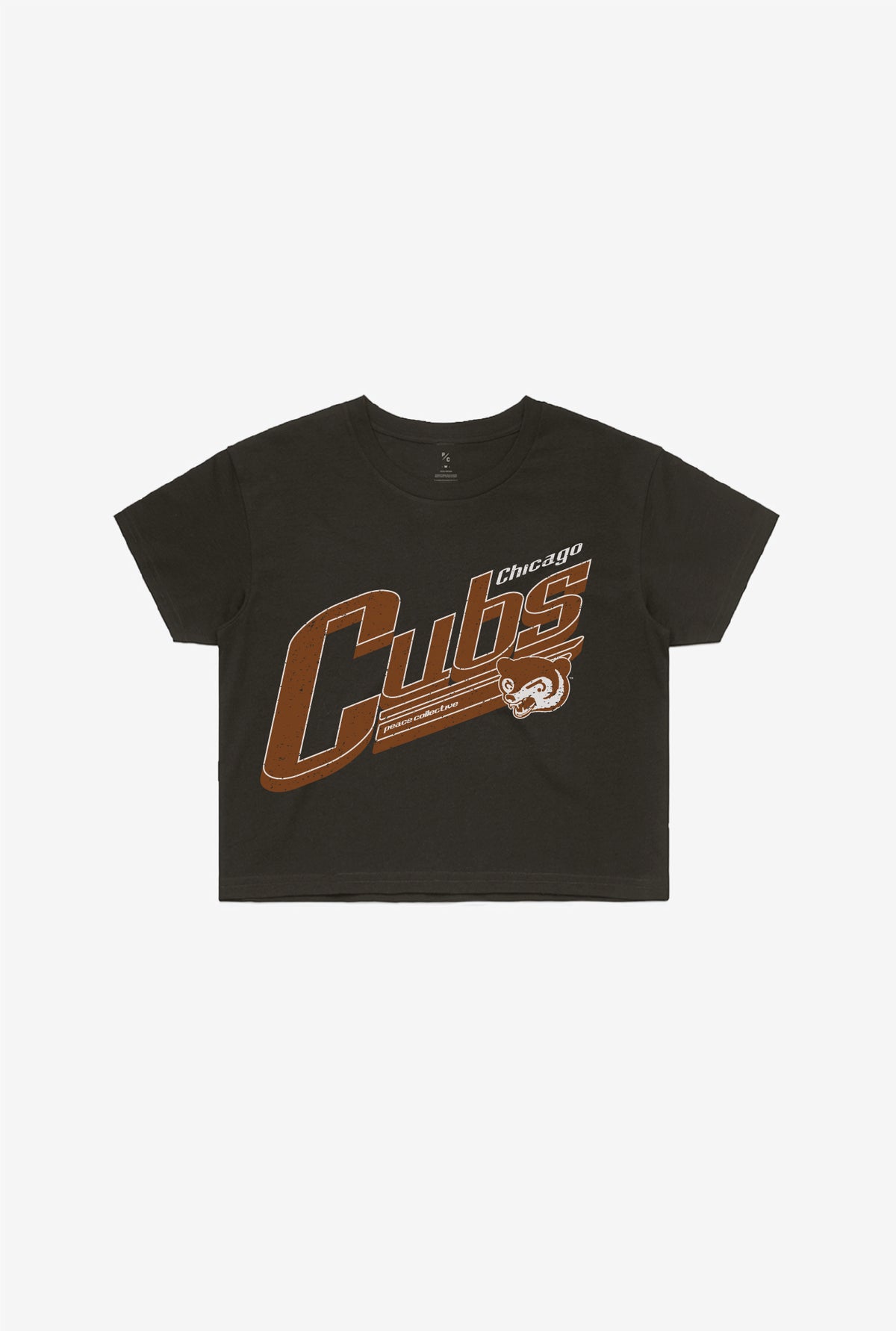Chicago Cubs Vintage Cropped T-Shirt - Black