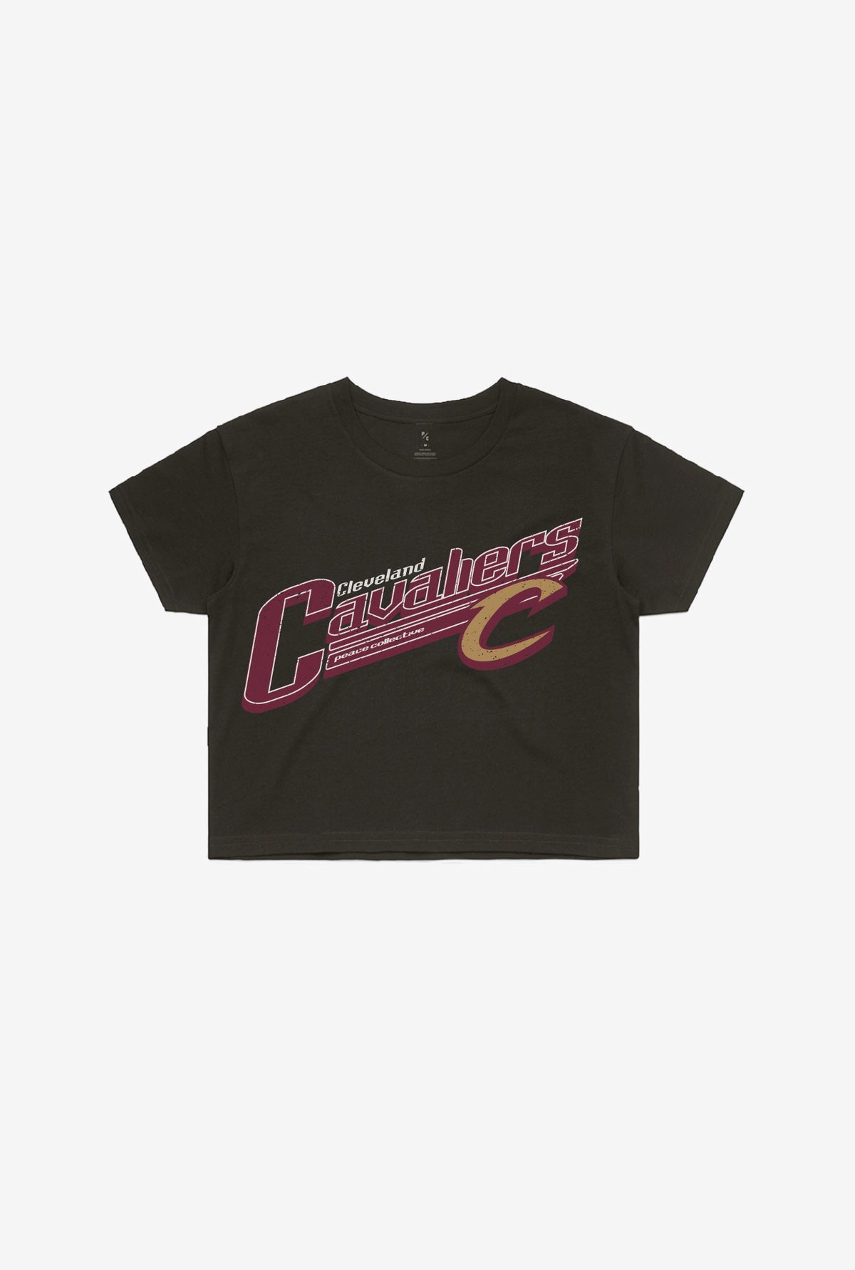 Cleveland Cavaliers Pigment Dye Cropped T-Shirt - Black