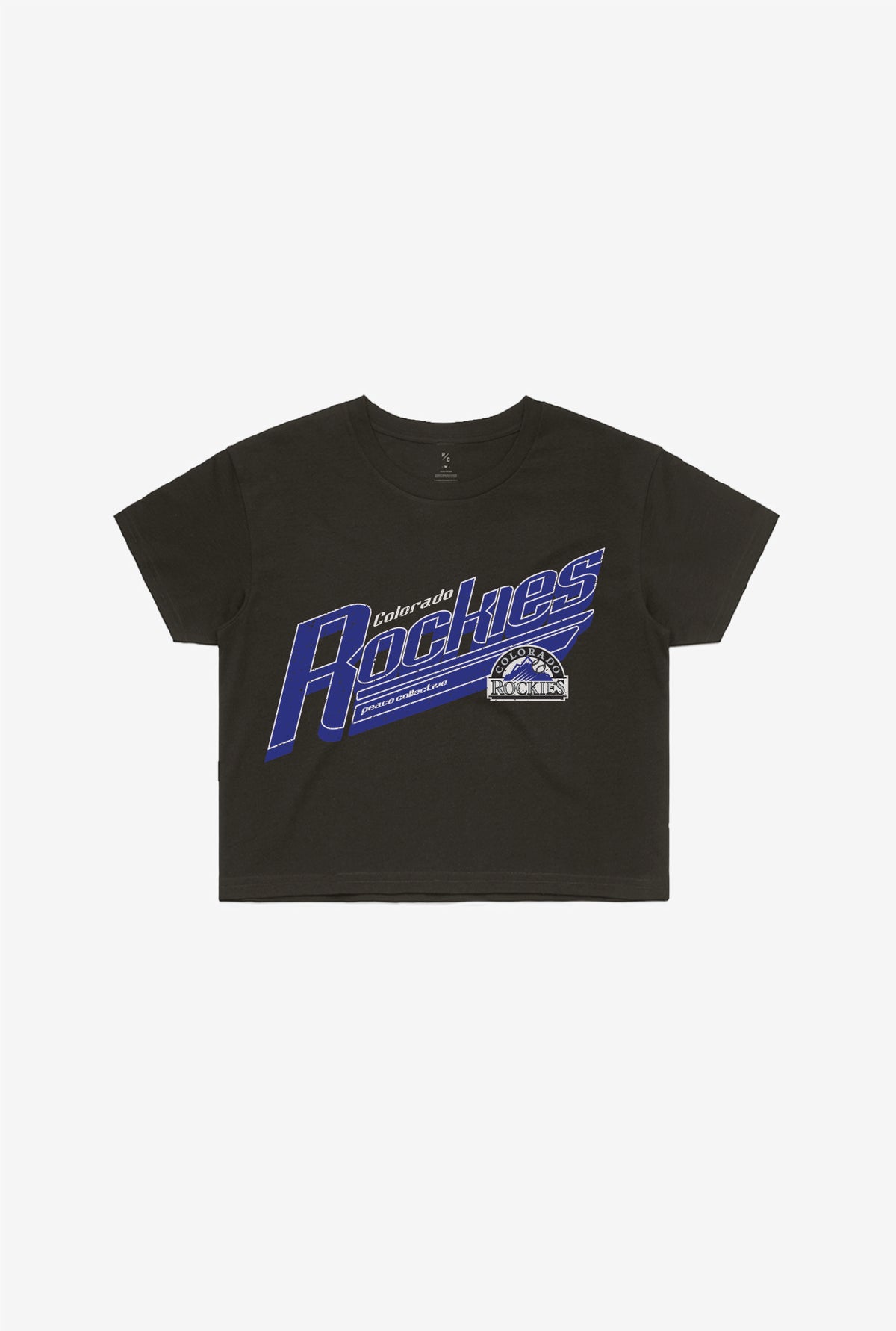 Colorado Rockies Vintage Cropped T-Shirt - Black