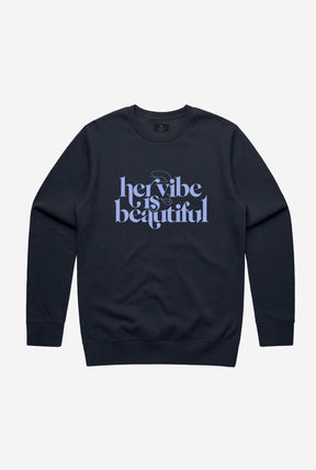 Her Vibe is Beautiful Crewneck - Navy