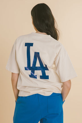 LA Dodgers Heavyweight T Shirt - Natural