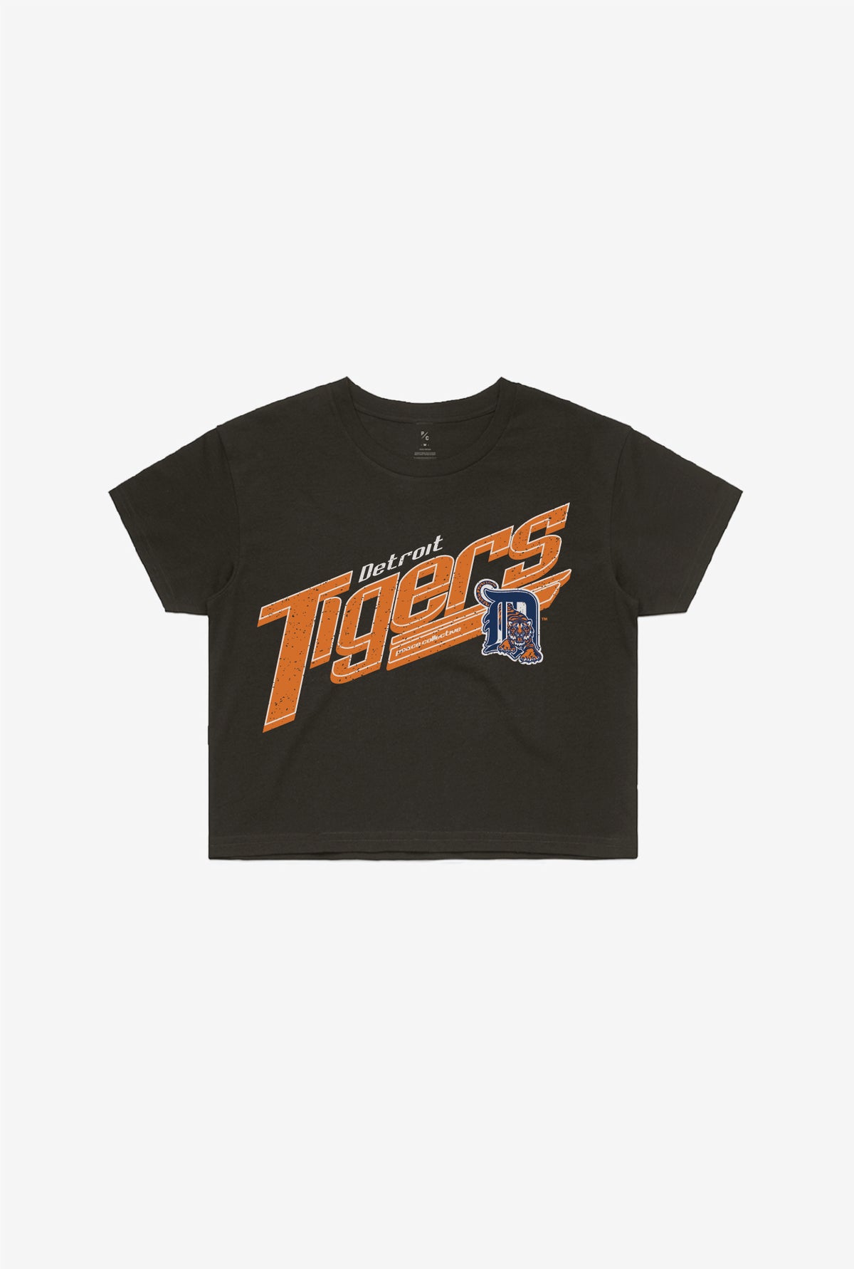 Detroit Tigers Vintage Cropped T-Shirt - Black