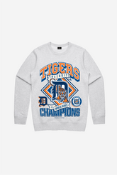 Detroit Tigers Vintage Cooperstown Collection Crewneck - Ash